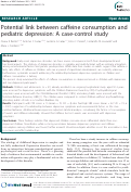 Cover page: Potential link between caffeine consumption and pediatric depression: a case-control study