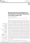 Cover page: Nicotine Enhances Amplitude and Consistency of Timing of Responses to Acoustic Trains in A1