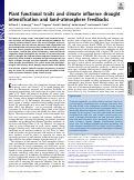 Cover page: Plant functional traits and climate influence drought intensification and land–atmosphere feedbacks