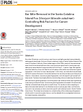 Cover page: Ear Mite Removal in the Santa Catalina Island Fox (Urocyon littoralis catalinae): Controlling Risk Factors for Cancer Development