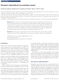 Cover page: Genomic biomarkers in prostate cancer