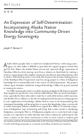 Cover page: An Expression of Self-Determination: Incorporating Alaska Native Knowledge into Community-Driven Energy Sovereignty