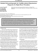 Cover page: Bedside Echocardiography for Undifferentiated Hypotension: Diagnosis of a Right Heart Thrombus