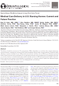 Cover page: Medical Care Delivery in U.S. Nursing Homes: Current and Future Practice.