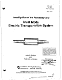 Cover page: INVESTIGATION OF THE FEASIBILITY OF A DUAL MODE ELECTRIC TRANSPORTATION SYSTEM