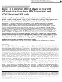 Cover page: GluD1 is a common altered player in neuronal differentiation from both MECP2-mutated and CDKL5-mutated iPS cells