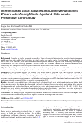 Cover page: Internet-Based Social Activities and Cognitive Functioning 2 Years Later Among Middle-Aged and Older Adults: Prospective Cohort Study.