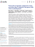 Cover page: Pancreatic progenitor epigenome maps prioritize type 2 diabetes risk genes with roles in development