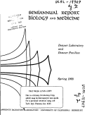 Cover page: BIOLOGY AND MEDICINE SEMIANNUAL REPORT