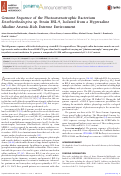 Cover page: Genome Sequence of the Photoarsenotrophic Bacterium Ectothiorhodospira sp. Strain BSL-9, Isolated from a Hypersaline Alkaline Arsenic-Rich Extreme Environment