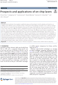 Cover page: Prospects and applications of on-chip lasers.