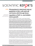 Cover page: Physapubescin selectively induces apoptosis in VHL-null renal cell carcinoma cells through down-regulation of HIF-2α and inhibits tumor growth