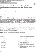 Cover page of Antidepressant Prescription Behavior Among Primary Care Clinician Providers After an Interprofessional Primary Care Psychiatric Training Program.
