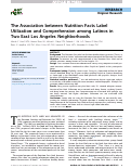 Cover page: The Association between Nutrition Facts Label Utilization and Comprehension among Latinos in Two&nbsp;East Los Angeles Neighborhoods