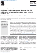Cover page: Accelerated partial hepatectomy-induced liver cell proliferation is associated with liver injury in Nur77 knockout mice.