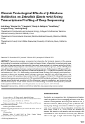 Cover page: Chronic toxicological effects of β‐diketone antibiotics on Zebrafish (Danio rerio) using transcriptome profiling of deep sequencing