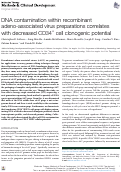 Cover page: DNA contamination within recombinant adeno-associated virus preparations correlates with decreased CD34+ cell clonogenic potential.