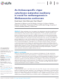 Cover page: An Archaea-specific c-type cytochrome maturation machinery is crucial for methanogenesis in Methanosarcina acetivorans.