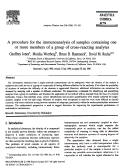 Cover page: A Procedure for the Immunoanalysis of Samples Containing One or More Members of a Group of Cross-Reacting Analytes