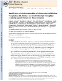 Cover page: Identification of a selective inhibitor of murine intestinal alkaline phosphatase (ML260) by concurrent ultra-high throughput screening against human and mouse isozymes