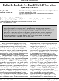 Cover page: Ending the Pandemic: Are Rapid COVID-19 Tests a Step Forward or Back?