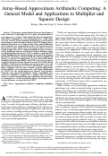 Cover page: Array-based approximate arithmetic computing: A general model and applications to multiplier and squarer design