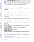 Cover page: Evaluating Sex Disparities in the Emergency Department Management of Patients With Suspected Acute Coronary Syndrome