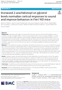 Cover page: Increased 2-arachidonoyl-sn-glycerol levels normalize cortical responses to sound and improve behaviors in Fmr1 KO mice