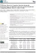 Cover page: Correction: Hom et al. Cognitive Function during the Prodromal Stage of Alzheimer’s Disease in Down Syndrome: Comparing Models. Brain Sci. 2021, 11, 1220