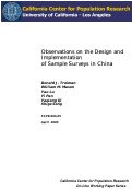 Cover page: Observations on the Design and Implementation of Sample Surveys in China