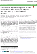 Cover page: Correction to: Implementing goals of care conversations with veterans in VA long-term care setting: a mixed methods protocol