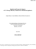 Cover page: Realized and projected impacts of U.S. federal efficiency standards for 
residential appliances