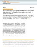 Cover page: Hormonal contraception alters vaginal microbiota and cytokines in South African adolescents in a randomized trial