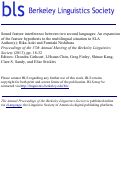 Cover page: Sound Feature Interference Between Two Second Languages: An Expansion of the Feature Hypothesis to the Multilingual Situation in SLA