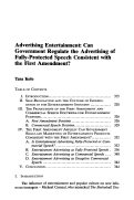 Cover page: Advertising Entertainment: Can Government Regulate the Advertising of Fully-Protected Speech Consistent with the First Amendment?