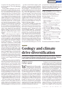 Cover page: Evolution: Geology and climate drive diversification.
