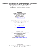 Cover page: Modeling the Adoption of Full-day, Part-day and Overtime Telecommuting: An Investigation of Northern California Workers Using Non-Mean-Centered Factor Scores to Segment on Built Environment Attitudes