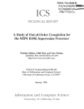 Cover page: A study of out-of-order completion for the MIPS R10K superscalar processor