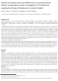 Cover page: Sexual orientation and sex differences in socioeconomic status: a population-based investigation in the National Longitudinal Study of Adolescent to Adult Health