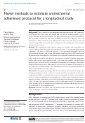 Cover page: Novel methods to estimate antiretroviral adherence: protocol for a longitudinal study.