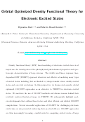 Cover page: Orbital Optimized Density Functional Theory for Electronic Excited States