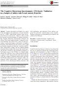 Cover page: The Cognitive Distortions Questionnaire (CD-Quest): Validation in a Sample of Adults with Social Anxiety Disorder