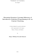Cover page: Measuring Formative Learning Behaviors of Introductory Statistical Programming in R via Content Clustering