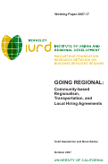 Cover page: Going Regional:  Community-based Regionalism, Transportation, and Local Hiring Agreements