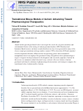 Cover page: Translational Mouse Models of Autism: Advancing Toward Pharmacological Therapeutics