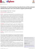 Cover page of Distribution of early-branching Cyanobacteriia and the potential habitats that gave rise to the earliest oxygenic phototrophs