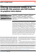 Cover page: Achieving environmental stability in an atomically thin quantum spin Hall insulator via graphene intercalation.