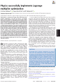 Cover page: Physics successfully implements Lagrange multiplier optimization