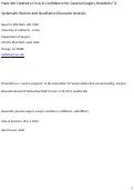 Cover page: Confidence Crisis Among General Surgery Residents: A Systematic Review and Qualitative Discourse Analysis