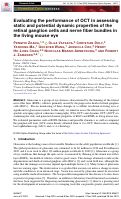 Cover page: Evaluating the performance of OCT in assessing static and potential dynamic properties of the retinal ganglion cells and nerve fiber bundles in the living mouse eye
